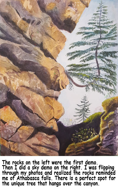 athabasca pine tree, 11 x 7 in, mixed media, Julie Drew