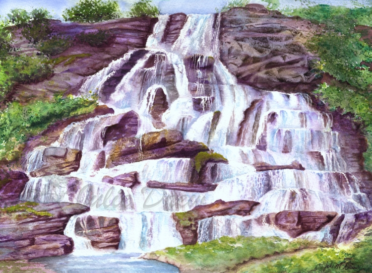 Tvindefossen, watercolor, 11 x 15 in, framed $400