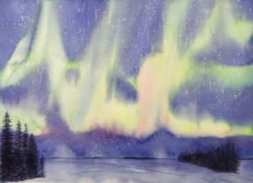 Northern Lights in Watercolor Workshop